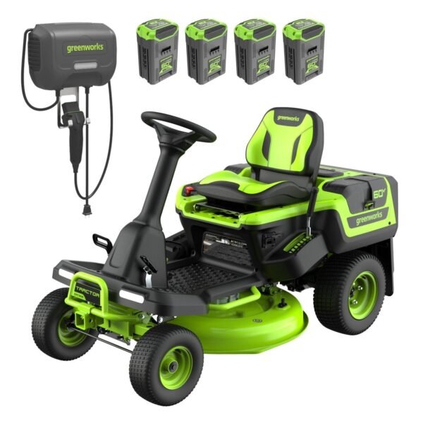 60V 30″ CrossoverT Riding Lawn Tractor with (4) 8.0 Ah Batteries and 600-Watt Charger